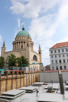 Baustelle Alter Markt Potsdam-stock-foto