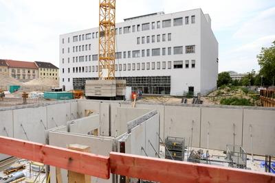 Baustelle Alter Markt Potsdam-stock-foto