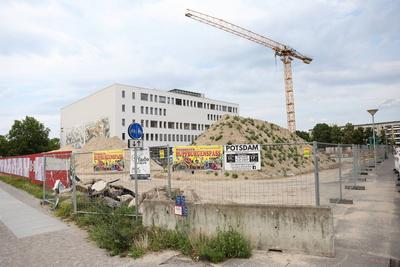 Baustelle Alter Markt Potsdam-stock-foto