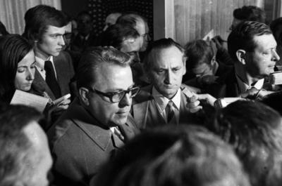 Gespraeche Bahr-Kohl in Bonn 1972 DEU, Deutschland, Bonn: Zu Gespraechen ?ber Abkommen zwischen der Bundesrepublik und-stock-foto