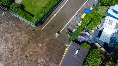 Nago-Torbole, Trentino, Italy - July 21, 2025: Storm on Lake Garda with extreme rainfall and thunderstorms. Aerial view-stock-foto