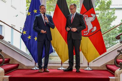 Antrittsbesuch von Bundeskanzler Friedrich Merz in Niedersachsen-stock-foto