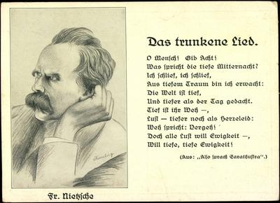 Friedrich Nietzsche, Das trunkene Lied !AUFNAHMEDATUM GESCH?TZT!-stock-foto