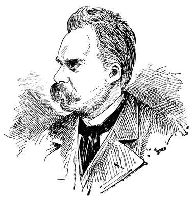 Portrait of Friedrich Wilhelm Nietzsche - a German philosopher, cultural critic, composer, poet. Portrait of Friedrich W-stock-foto