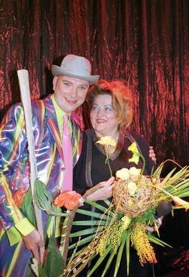 27/ Teddy-Award: Ralph Morgernstern und Marianne S?gebrecht, Gastgeber, Pr?sentatoren, Moderatoren bei den 14. Teddy Awa-stock-foto