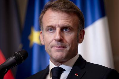Villa Borsig, Pr?sident, Emmanuel Macron, Bundeskanzler, Friedrich Merz-stock-foto