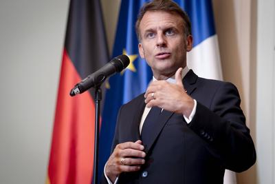 Villa Borsig, Pr?sident, Emmanuel Macron, Bundeskanzler, Friedrich Merz-stock-foto