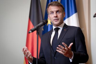Villa Borsig, Pr?sident, Emmanuel Macron, Bundeskanzler, Friedrich Merz-stock-foto