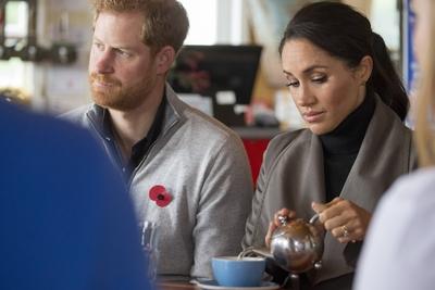 . 29/10/2018. Wellington, New Zealand. Prince Harry & Meghan Markle, The Duke and Duchess of Sussex, meet young people-stock-foto