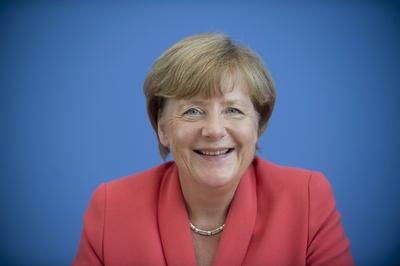 Angela Merkel, Bundespressekonferenz DEU, Deutschland, Germany, Berlin, 31.08.2015 Angela Merkel, Bundeskanzlerin und V-stock-foto