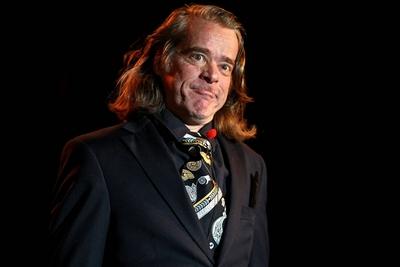 Komiker Helge Schneider anl?sslich eines Konzertes in Leipzig-stock-foto