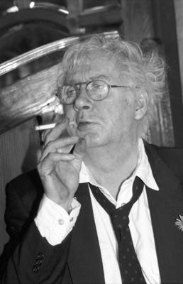 Horst Janssen (K?nstler) 10/91 pp Horst Janssen auf der Buchmesse Frankfurt im Oktober 1991 Mann Kunst Malerei Autor Li-stock-foto