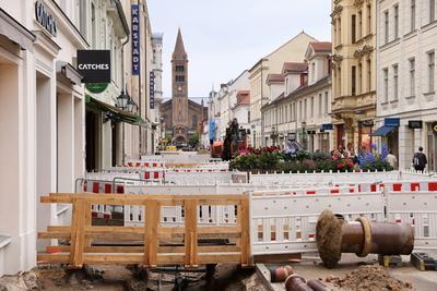Sanierung Brandenburger Stra?e Potsdam-stock-foto