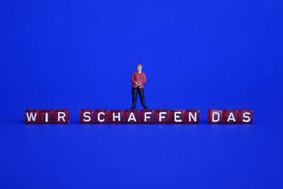 18 03 2017 Figur Angela Merkel und wir schaffen das Merkel Angela Merkel Figur wir schaffen da-stock-foto