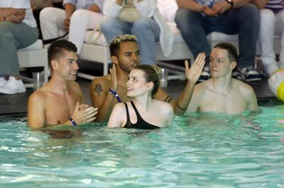 Maximilian Seitz, Malik Harris, Eva Bloss, Emily Port-stock-photo
