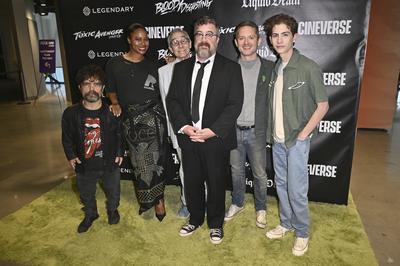 Peter Dinklage, Taylour Paige, Lloyd Kaufman, Macon Blair, Elijah Wood, Jacob Tremblay-stock-foto
