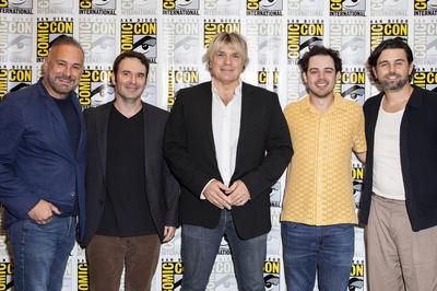 Ray Cost, Brandon Roberts, Simon Franglen, Mick Giacchino, Alexander Seaver-stock-foto
