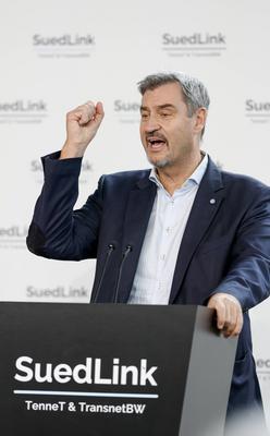 SuedLink: Auftakt der Bauarbeiten bei Oerlenbach-stock-foto