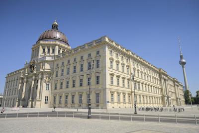 Westfassade Ecke Südfassade, Humboldt Forum, Schloßplatz, Mitte, Berlin, Deutschland *** Local Caption *** , Berlin, Deu-stock-photo