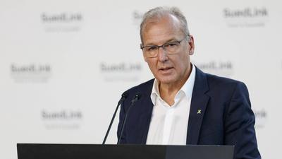 SuedLink: Auftakt der Bauarbeiten bei Oerlenbach-stock-foto
