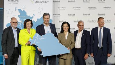 SuedLink: Auftakt der Bauarbeiten bei Oerlenbach-stock-foto