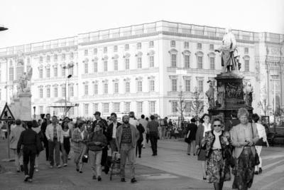Fassadensimulation des Berliner Stadtschlosses anl?sslich der Ausstellung Das Schlo? auf dem Schlos-stock-foto