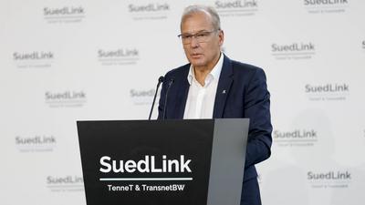 SuedLink: Auftakt der Bauarbeiten bei Oerlenbach-stock-foto