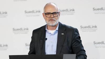 SuedLink: Auftakt der Bauarbeiten bei Oerlenbach-stock-foto