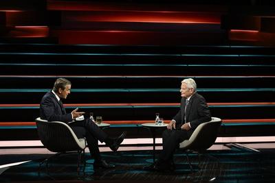 Markus Lanz (li.) mit Joachim Gauck 07/25 her Markus Lanz (li.) und Joachim Gauck am 24. Juli 2025 in Markus Lanz , ZDF-stock-foto
