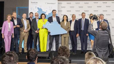 SuedLink: Auftakt der Bauarbeiten bei Oerlenbach-stock-foto