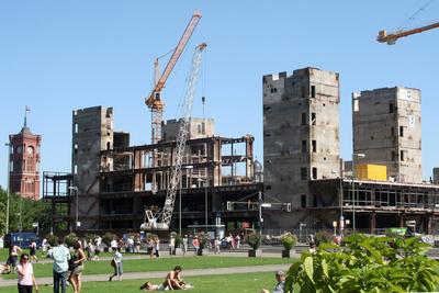Lustgarten, Abriss Palast der Republik Berlin 2006, Demolish Palace of the Republic Berlin 2006 Abriss Palast der Republ-stock-foto
