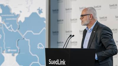 SuedLink: Auftakt der Bauarbeiten bei Oerlenbach-stock-foto