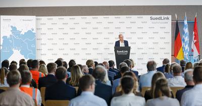 SuedLink: Auftakt der Bauarbeiten bei Oerlenbach-stock-foto