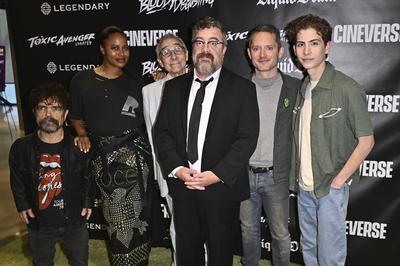 Peter Dinklage, Taylour Paige, Lloyd Kaufman, Macon Blair, Elijah Wood, Jacob Tremblay-stock-foto
