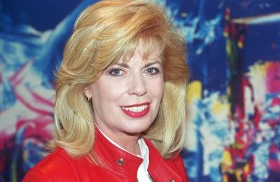 Christiane Kr?ger (Schauspielerin) 12/02 pp Frau TV Fernsehen Film Schauspiel blond langhaarig leger Lederjacke Portrai-stock-photo