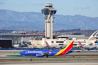 Southwest Airlines Boeing 737-8 MAX Flugzeug Flughafen Los Angeles in den USA Los Angeles, USA - 3. November 2022: Ein B-stock-foto