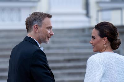 Christian Lindner, Franca Lehfeldt Staatsbankett zu Ehren von König Charles III. und Königin-Gemahlin Camilla durch Bund-stock-foto