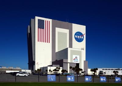 Vehicle Assembly Geb?ude im Kennedy Space Center, Florida Vehicle Assembly Building in Kennedy Space Center, Florida, US-stock-foto