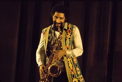The saxophonist Sonny ROLLINS. - 1974 - France / Ile-de-France (region) / Paris - The saxophonist Sonny ROLLINS. - Sonn-stock-foto
