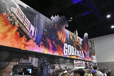 Godzilla Werbung-stock-foto
