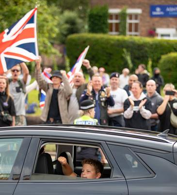 Altrincham Hotel Protest-stock-foto