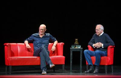 2025 - Lesung "Termin mit Schmidt", zwischen Harald Schmidt und Joachim Meyerhoff, im Stadttheater Gmunden, im Rahmen der Salzkammergut Festwochen Gmunden, am 27.07.2025.-stock-foto