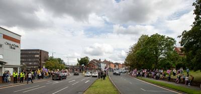 Altrincham Hotel Protest-stock-foto