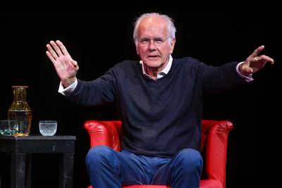 2025 - Lesung "Termin mit Schmidt", zwischen Harald Schmidt und Joachim Meyerhoff, im Stadttheater Gmunden, im Rahmen der Salzkammergut Festwochen Gmunden, am 27.07.2025.-stock-foto