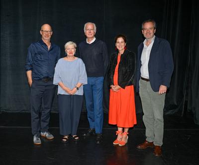 2025 - Lesung "Termin mit Schmidt", zwischen Harald Schmidt und Joachim Meyerhoff, im Stadttheater Gmunden, im Rahmen der Salzkammergut Festwochen Gmunden, am 27.07.2025.-stock-foto