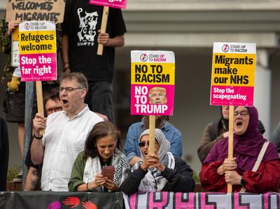 Altrincham Hotel Protest-stock-foto