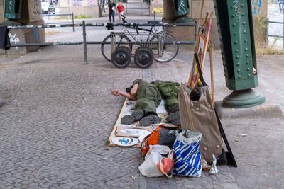 Obdachlosigkeit in Berlin-stock-foto
