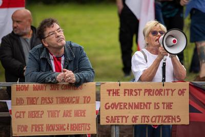 Altrincham Hotel Protest-stock-foto