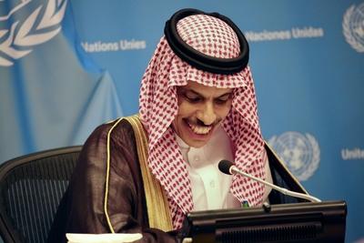 Press briefing for the peaceful settlement of the question of palestine and on implementation of a two-state solution .-stock-foto