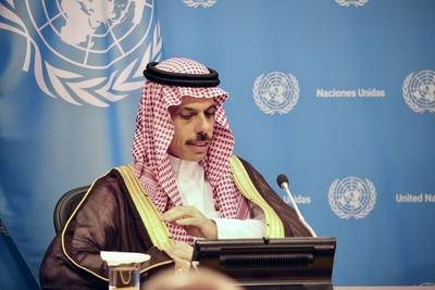 Press briefing for the peaceful settlement of the question of palestine and on implementation of a two-state solution .-stock-foto